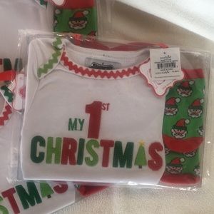 Mud Pie “my First Christmas” onesie/sock set